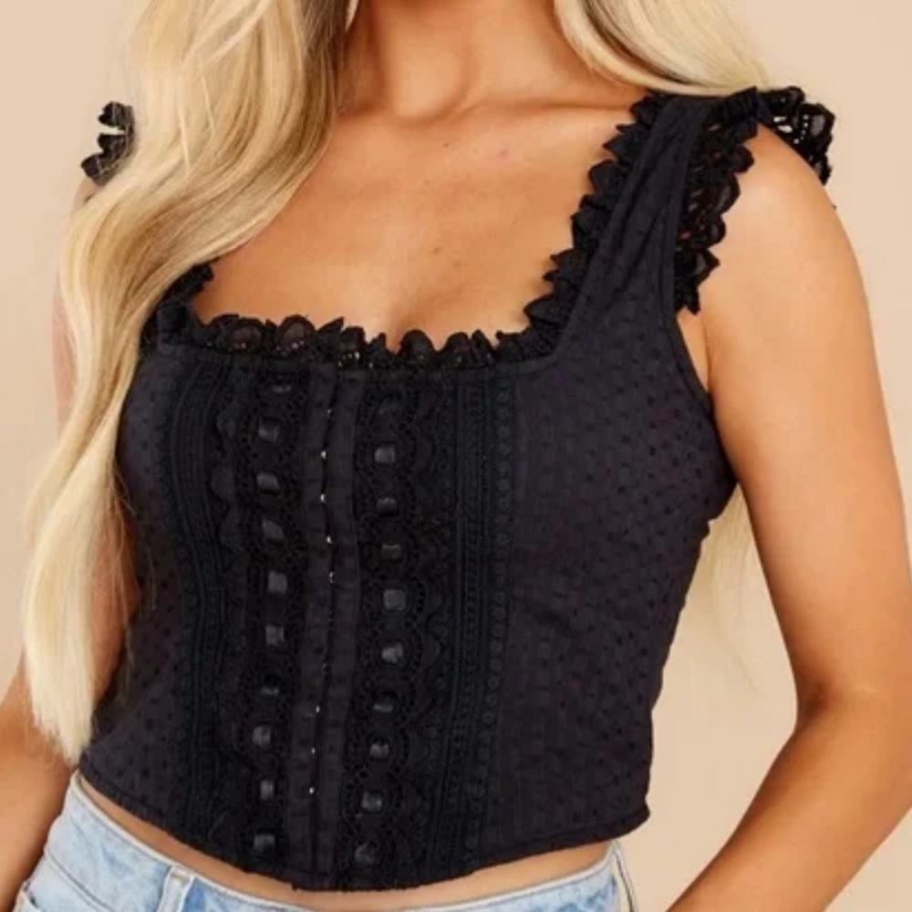 NWT LoveShackFancy Size 6 Black Georgie Bustier Tank New With Tags
